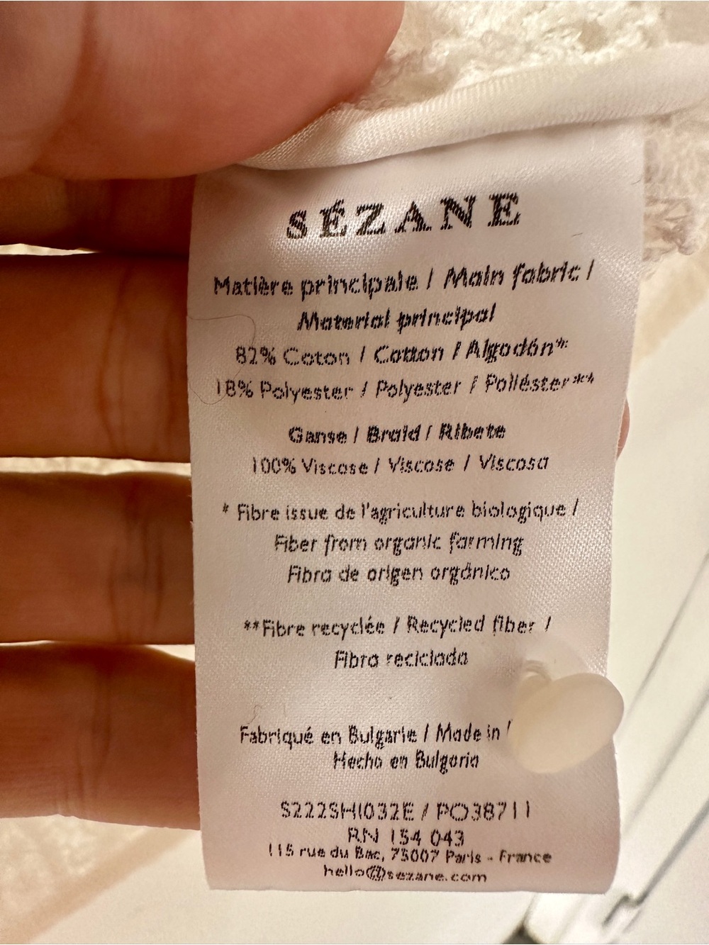 Sezane Chlo Shirt in Ecru size 40 - Picture 6 of 6